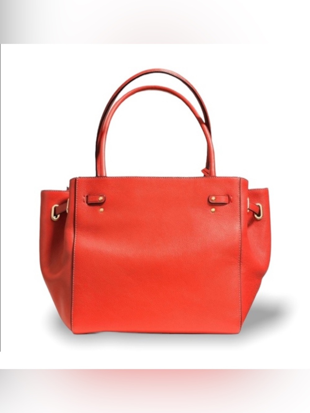 COACH 35838 WATERMELON TURNLOCK TIE SMALL LEATHER SATCHEL MSRP $395 dust bag - Picture 4 of 15
